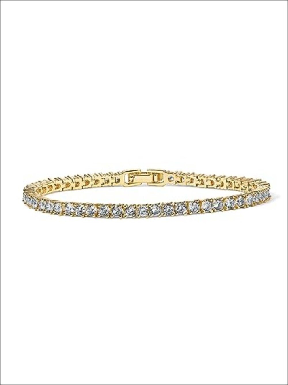 14K Gold Plated 3mm Cubic Zirconia Tennis Bracelet
